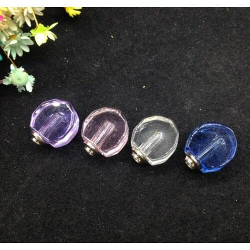 20pcs/lotScrew cap polyhedron heart shape Crystal Vial pendant perfume vial bottle fashion necklace diy pendant name on rice art