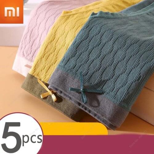3Pcs Xiaomi Lady Underpants Pure Cotton Panties Girls Seamless Shorts Ladies Underwear Adult Large Size Antibacterial Breathable