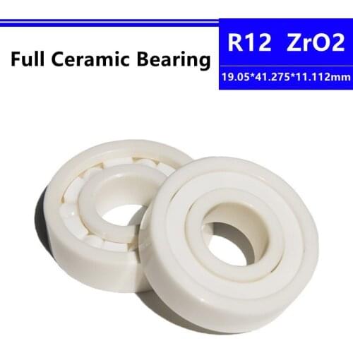 4pcs/10pcs R12 19.05*41.275*11.112mm Zirconia Full ZrO2 inch Ceramic Deep Groove Ball Bearing Precision Nonmagnetic
