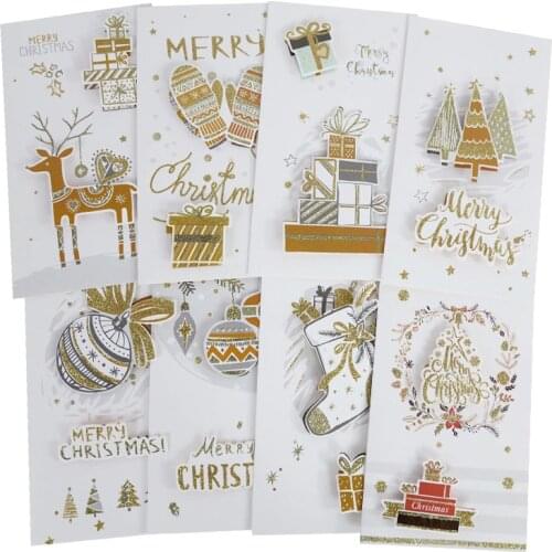 8pcs/set Merry Christmas Cards Festival Greeting Gifts Postcard Christmas Decoration For Home Party Navidad New Year Kids Gifts