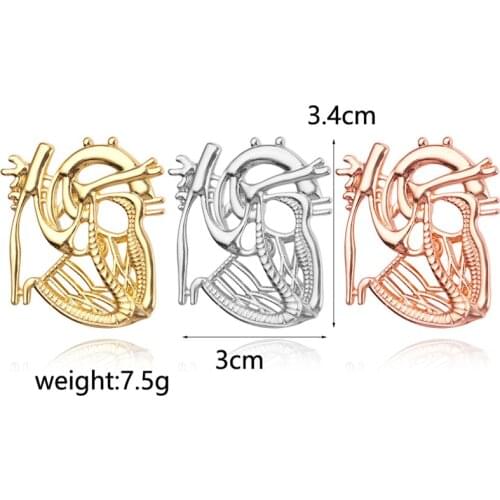 Heart Shape Brooch Gold Silver Plated Jewelry Gift Nurse Medical Christmas Pin Badge Jewelry Metal Pins Men Women Accessories