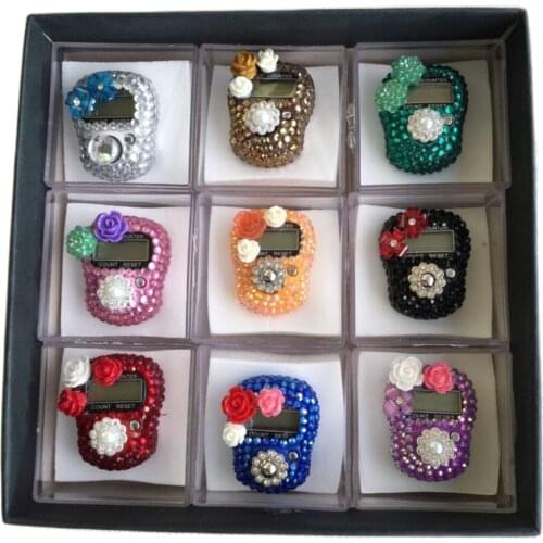 Digital Ring Strap Islamic Muslim Prayer Abaya Dubai Quality 9 Different Colors Mixed In A Zikirmatik Box With Stone Turkey