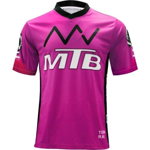 MTB Racing TeamDownhill Jersey, Mountain Bike Motorcycle Cycling Jersey Quick Drying and Ventilation Short Sleeve