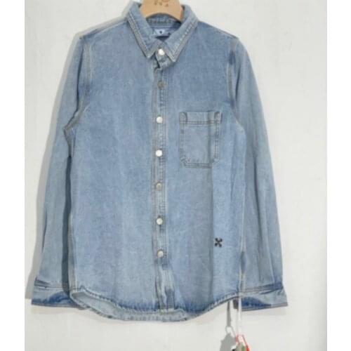 110359 Spring Autumn Fashion Classic Washed Jeans Trendy Brand Luxury Design Commute Versatile Arrow Print Shirt Denim Coat F1