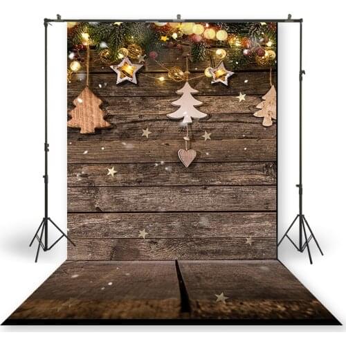 HUAYI Photography Backdrops Christmas Day Celebration Party Decor Photo Background Snowy Wooden Holiday Family Backdrop XT-7752