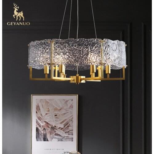 All copper light luxury post-modern minimalist model room living room dining room bedroom chandelier