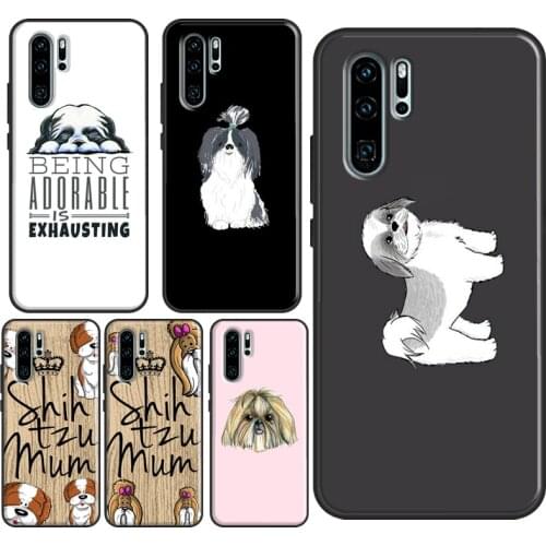 Cartoon Shih Tzu Dog Case For Huawei P30 Lite P40 P20 Pro Mate 20 Lite Honor 20 9 8 X 10i P Smart Z Nova 5T