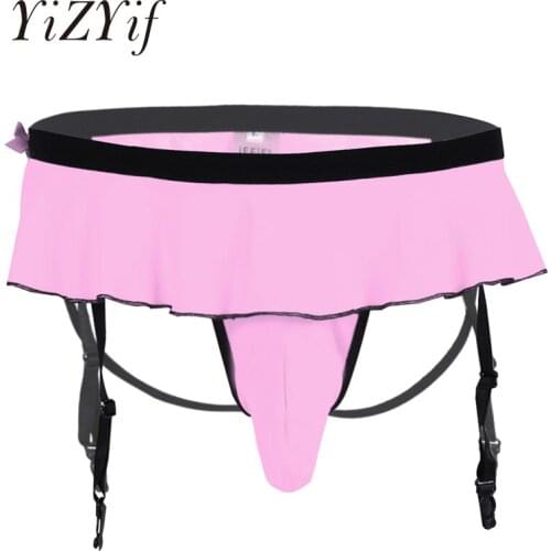 Men Lingerie Bikini Underwear Underpants with Bulge Pouch Garters jockstrap gay underwear men sexy under wear sissy panties Men