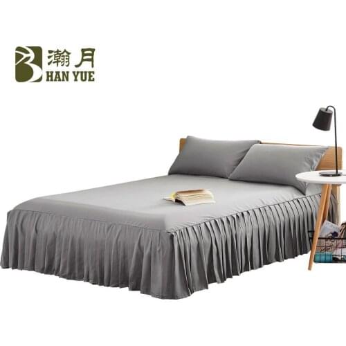 Solid Color Bed Skirt One-Piece Bedspread 1.8 M Brushed Mattress Cover Double Linen Simmons Mattress Cover