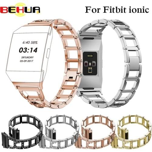 New Luxury Rhinestone Stainless Steel Watch Band For Fitbit ionic Tracker Band Adjustable Bracelet Watch Strap For Fitbit ionic