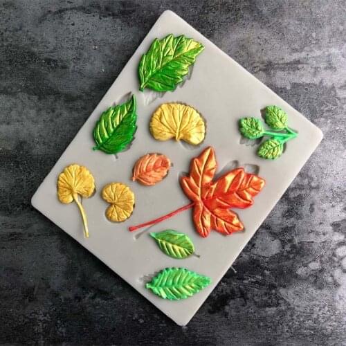 New leaves silicone mold DIY fondant cake mold chocolate fudge mold baking utensils Q036