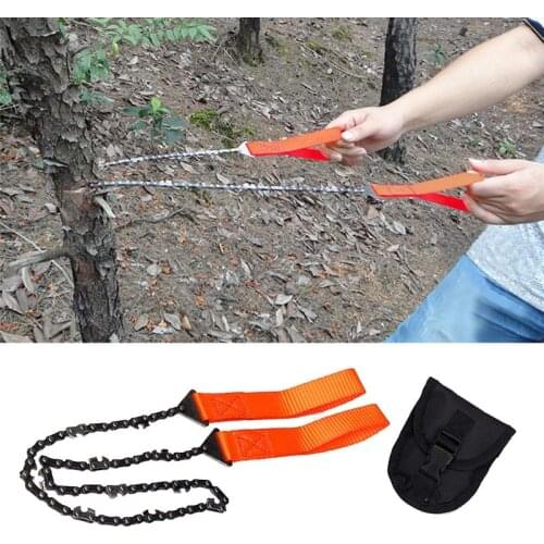 11 Teeth Hand Zipper Saw With Bag Outdoor Survival Chain Saw Portable 24 Inches Garden Saw Camping Handsaw Wood Cutting Tool