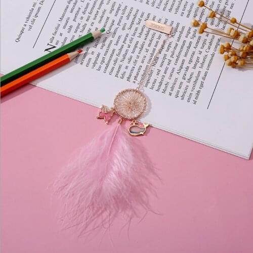 Kawaii Pendant Feather Bookmark Cute Exquisite Dreamcatcher Bookmark Student Stationery Page Folder Office School Supplies