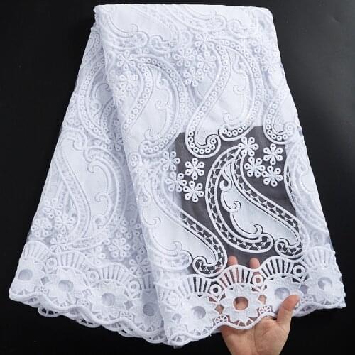 Latest White Sequins Milk Silk Lace African Tulle Lace Fabric High Quality Nigerian Mesh Lace Fabric For Wedding Dress Y2306