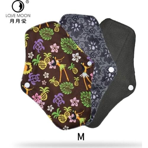 Cloth Menstrual Sanitary Reusable Washable Sanitary Pads Panty Liner Bamboo Charcoal Mama Cloth Menstrual Pad