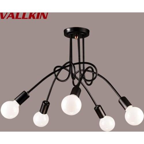 Modern Chandeliers Lights Creative Simple Ceiling Lamp Living Nordic Restaurant Bedroom Wrought Iron Curved Tube Ceiling Lamp
