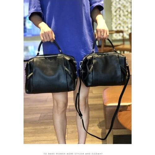 Famous Brands Women Genuine leather tote bag female fashion Cowhide leather Messenger bags boston Handbag large shoulder bags