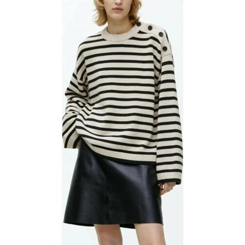 2021 Autumn Round Neck Solid Long-sleeved Logo Embroidery Knit Sweet Casual Wool Sweater Pullovers