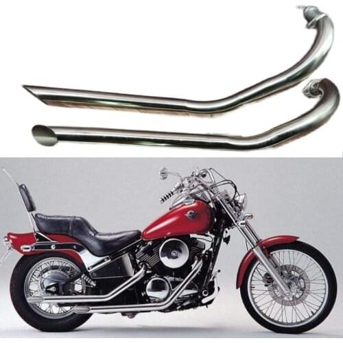 Slash Cut Drag Pipes Muffler Exhaust Full System+Silencers For Kawasaki VN 400 800 95 96 97 98 99 00 01 02 03 04 05 06 1995-2006