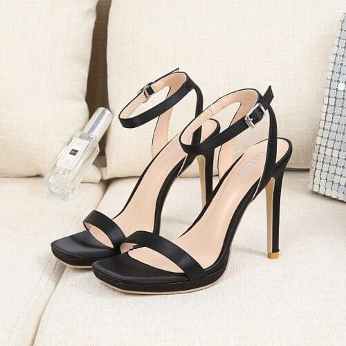 Womens 10.5cm thin heel open toe sandals 2021 summer new fashion sexy high heels casual comfortable female shoes outdoor 34-40