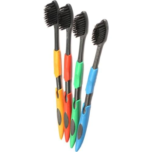 Toothbrush 4 Pcs Ultra Soft Bamboo Charcoal Nano Brush Oral Care EF