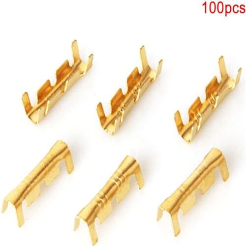 100pcs Portable Quick Release Multifunctional Durable Easy Install Electrical Wire Detachable Brass Terminal Connector Kit