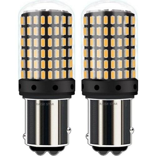 2PCS 1157 P21/5W BAY15D CANBUS NO ERROR 144 LED Car Backup Reserve Lamp Motor Brake Bulb Daytime Running Light White Red Amber