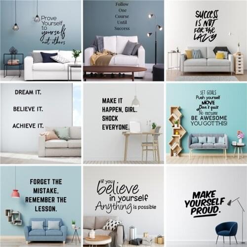 20 Style Dream Phrase Motivation Quotes Vinyl Wall Sticker For Office Room Decoration Mural Kids Bedroom Decor Living Room House