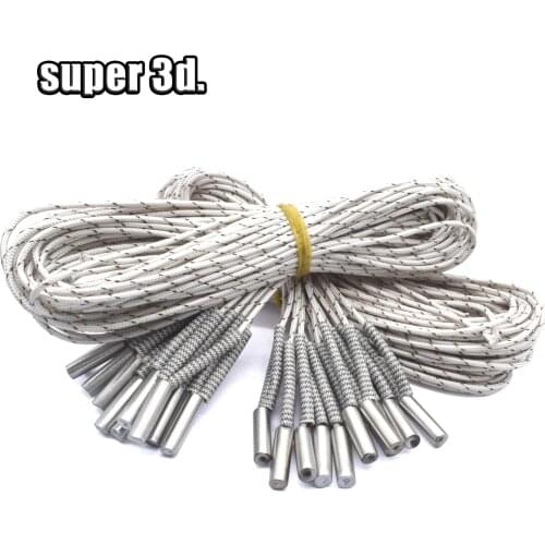 20pcs3D Printer Parts 1m/2m Heater 12V/24V 50W Heating Tube 6*20mm for High Temperature Filament Hotend Kit Heating Pipe