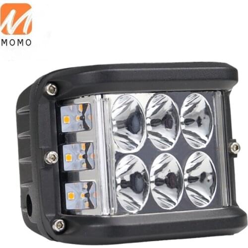 3 Inch Dual Color Led Worklight Strobe Flashlight 4X4 12V Car Square Offroad 72W Led Work Light Bar