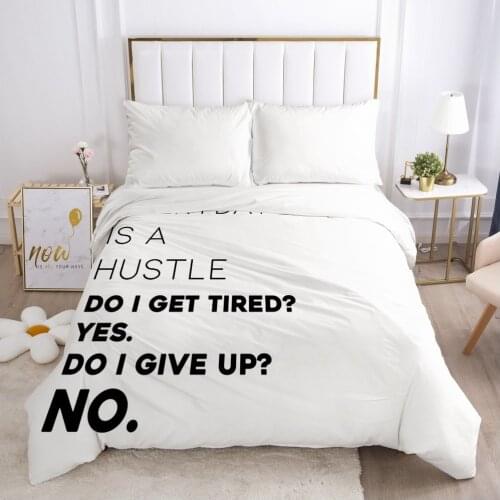 3D Duvet Cover with Zipper Comforter/Quilt/Blanket Cover 180x210 200x220 3D Nordic Bedding White Letter Customize size/design