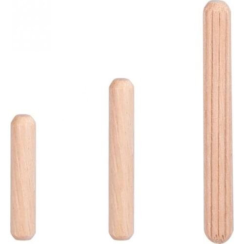 50pcs Cabinet Drawer Round Fluted Wooden Craft Dowel Pins Rods M6*30/40/50mm