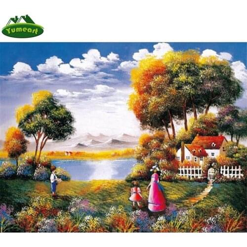 5D Diy Diamond Painting Sweet Home Landscape ,3D Mosaic Diamond Embroidery Full Rouroidey Sales Pictures Diamond Mosaic Crafts