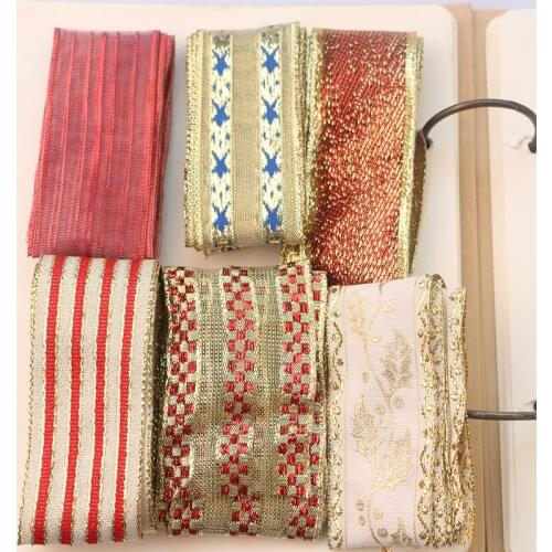 6yard Random Mixed Golden Penh DIY Gift Packing Hand-made Butterfly Knot Ribbon Christmas Single Side