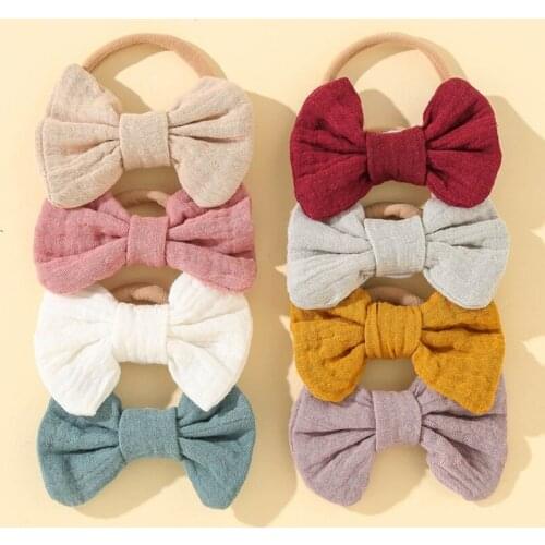 8/10 Pieces Cute Sweet Baby Girl Head Bands Bow Hair Stretchy Hair Ties for Newborn Infant Toddlers Baby Girl Headbands