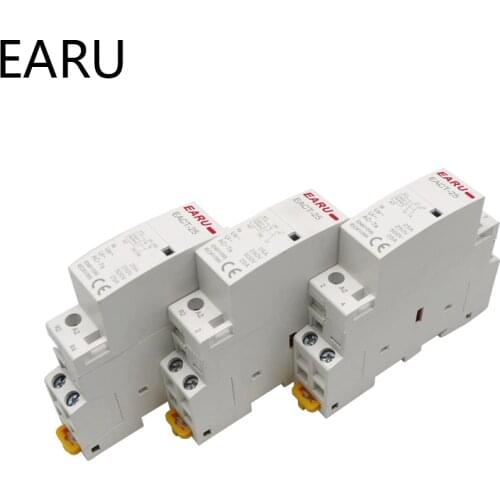 2P 16A 20A 25A 1NO 1NC 2NO 2NC AC 220V 230V 50/60Hz Din Rail Mounted Household Modular AC Contactor for Smart Home House Hotel