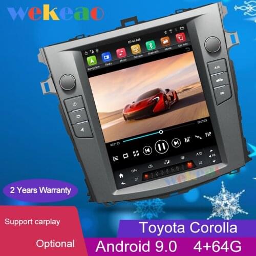 Wekeao 10.4" Vertical Screen Tesla Style 1Din Android 9.0 Auto GPS Navigation For Toyota Corolla Car Radio Dvd Multimedia Player