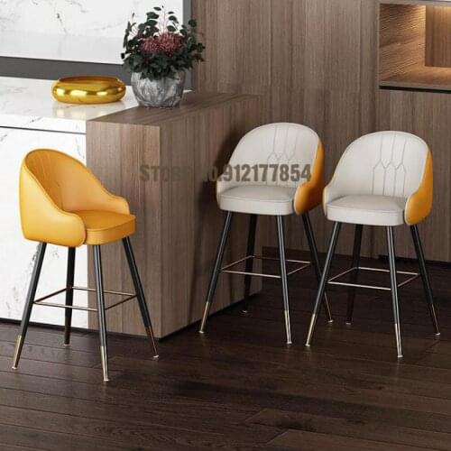 Bar Stools Modern Minimalist Household Light Luxury High Stools Nordic Bar Net Red Kitchen Iron Back Chair