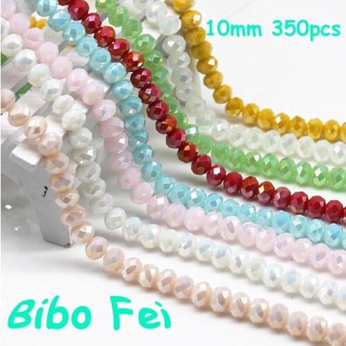 Free shipping multi color 10mm 350PCS Glass Czech crystal beads, wheel beads,transit beads,bracelet necklace Jewelry Making DIY