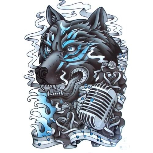 Large Howl wolf Waterproof Temporary Tattoos fake tattoo Wolf Totem temporary body arts flash tattoo men Taty pokemon tatoo xha