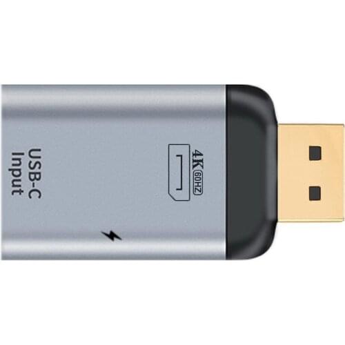 Cablecc Displayport DP Sink HDTV & PD Power to USB-C Type C Female Source Adapter 4K 60hz 1080p for Phone & Laptop