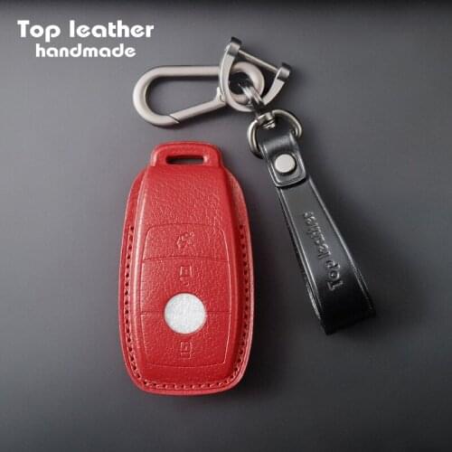 Crazy Smith Smart Car Key Cover for Benz C260L/E300/S/G50/A18 Vegetable Tanned Leather High Quality Handmade Gifts Black Brown