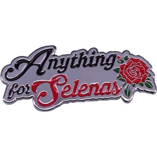 Anything for Selenas Selena Rose Cartoons Enamel Brooch Pins Badge Lapel Pin Alloy Metal Fashion Jewelry Accessories Gifts