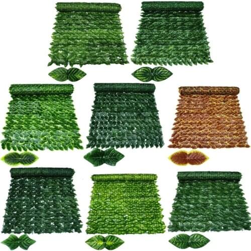 667A Simulation Fence Net Artificial Plant Leaves Hedges Fence for Outdoor Garden Yard Balcony Terrace Wall Decor