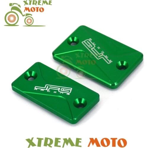 CNC Front And Rear Brake Reservoir Fluid Cover Cap For KLX125 10-16 KLX150S 09-13 KLX250 KLX300 93-16 Motorcycle Dirt Bike