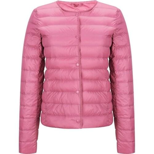 2021 Matt Fabric Light Jacket Female Ultra Light Down Jacket Women Slim Windbreaker Without Collar Lightweight Warm Coat