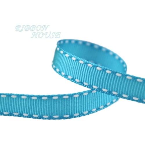 3/8'' (10mm) Sky Blue grosgrain colored dots ribbon wholesale gift wedding ribbons