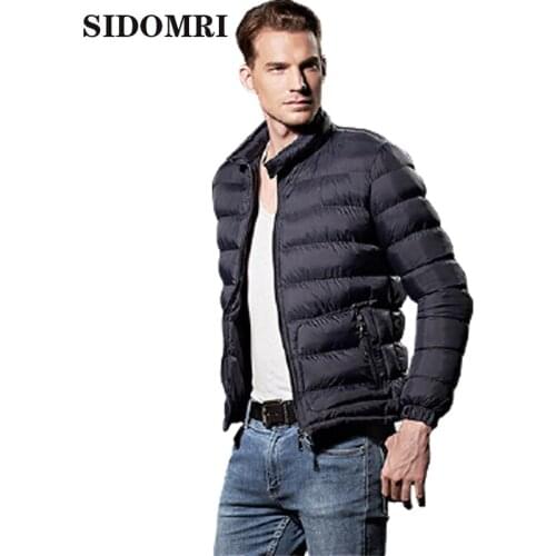 Mens winter coat in light and pure color winter coat warm European and American nylon cotton-padded jacket