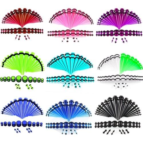 36PCS Acrylic Ear Stretching Kit Guage 14G-00G Ear Gauge Starter Kit Taper Set Flesh Tunnel And Plug Expander Oreja Dilataciones