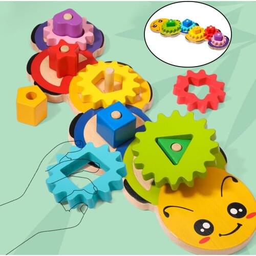 Educational Building Blocks Gear Toy Assembling Caterpillar Age 3+ Kids Preschool Sorting Matching Block Puzzles Gifts